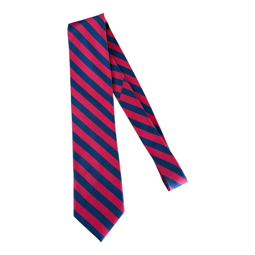 J.CREW Men's Tie Red & Blue striped Preppy Prep School